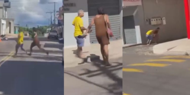 Vídeo: 'Travesti do job' persegue idoso com faca em Coari após não recebe a grana do programa