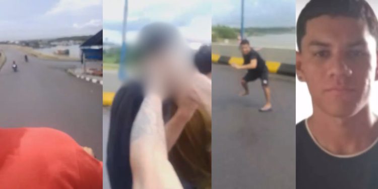 Cena de filme: Pistoleiros gravam momento que perseguem e atir4m em jovem em ponte de Coari
