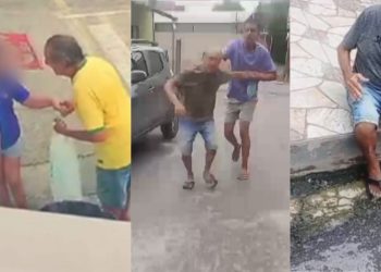 Vídeo: Idoso que beijou garotinha à força na Cidade Nova é pego pelo pescoço pela população