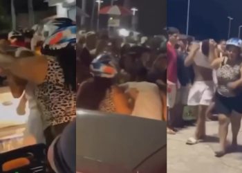 Vídeo: Mãe 'raiz' pega o filho pelos cabelos e o tira de festa na frente de todo mundo em Manaus