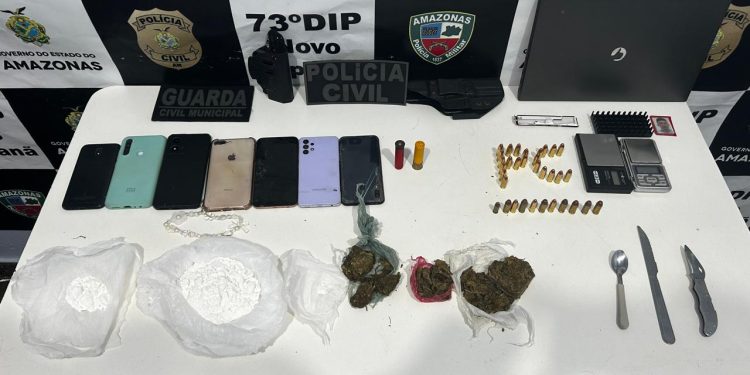 Na ocasião, outro indivíduo foi preso por tráfico de drogas. Foto: Divulgação/PC-AM