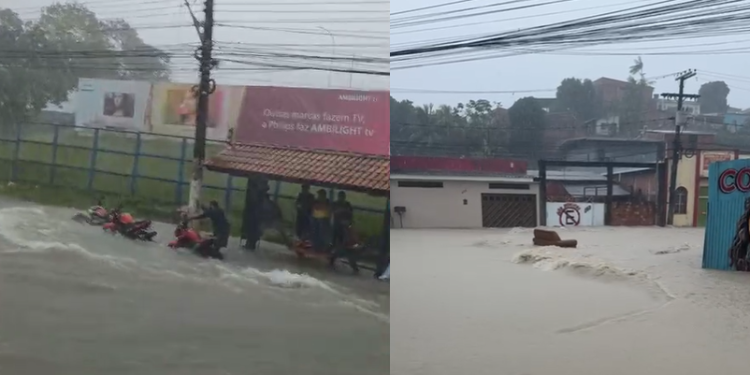As ruas estão parecendo rios. Foto: Reprodução