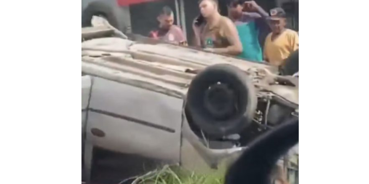 A vítima vinha em um carro modelo Logan quando colidiu com um Fiat Argo. Foto: Reprodução