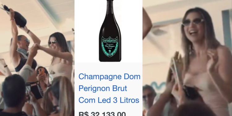 Em ‘retiro espiritual’, primeira-dama ostenta champanhe de quase R$ 40 mil em ilha de luxo no Caribe