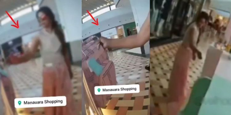 Mulher tenta furt4r bolsa de quiosque no Manauara Shopping e acaba derrubando tudo