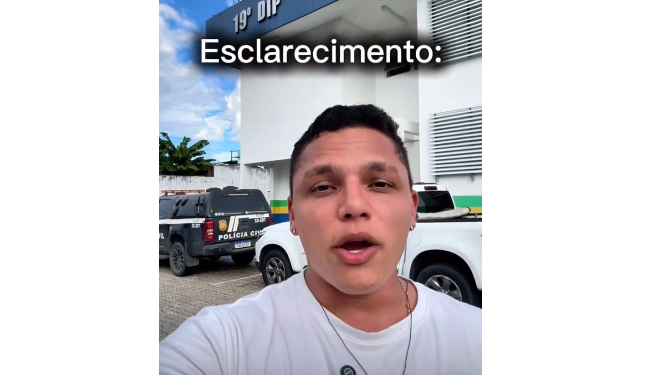 Jardel depois fez um vídeo se desculpando, mas ainda assim foi indiciado e polícia faz o alerta. Foto: Reprodução