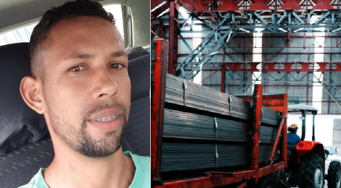 Ele foi esmagado por uma chapa de aço que pesava entre 600 kg e 1 tonelada aproximadamente. Foto: Reprodução