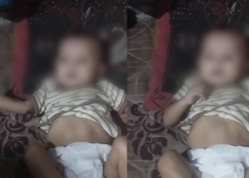 A criança estaria sendo cuidada pelo pai, mas a suspeita é que ele foi abandonado pela mãe primeiro. Foto: Reprodução