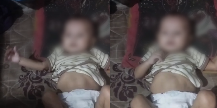 A criança estaria sendo cuidada pelo pai, mas a suspeita é que ele foi abandonado pela mãe primeiro. Foto: Reprodução