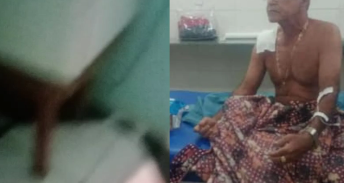 Ele foi socorrido pela Polícia Militar e levado ao hospital com um ferimento no peito. Foto: Reprodução