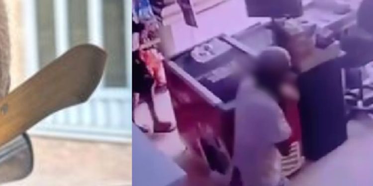 IMAGEM FORTE: Idoso sobrevive após ficar com a faca cr4vada no pescoço