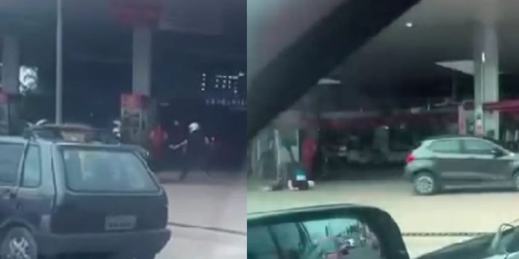 Mulher filma motorista atr0pelando homem de propósito no Posto Atem da Torquato Tapajós: 'maldit0'