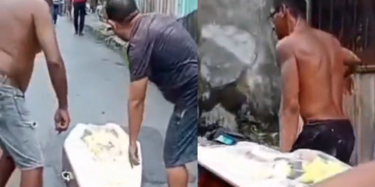 O caixão era transportado pela funerária Santíssima Trindade. Foto: Reprodução