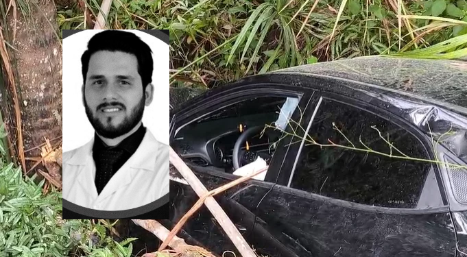 O acidente aconteceu na segunda-feira (26), mas o corpo só foi encontrado nesta terça-feira (27), em direção oposto. Foto: Reprodução