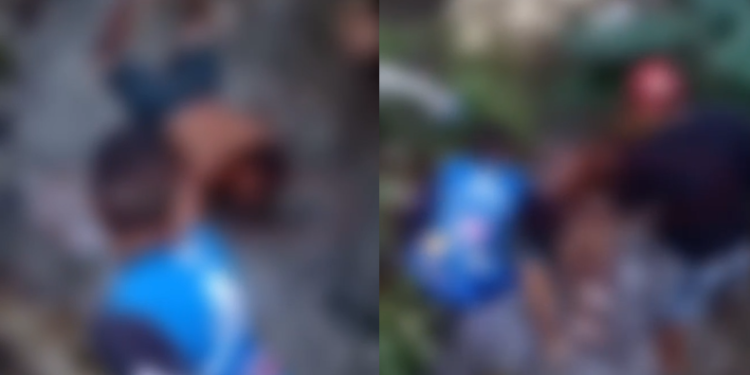 As cenas mostram o homem sendo levado para dentro da água. Foto: Reprodução