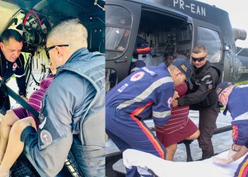 Mulher entra em trabalho de parto e dá à luz dentro de helicóptero no Amazonas