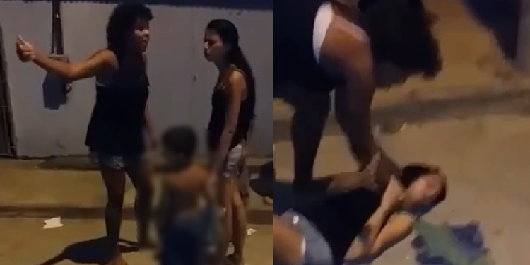 Algumas pessoas filmaram a cena e chegaram a incentivar a violência. Foto: Reprodução