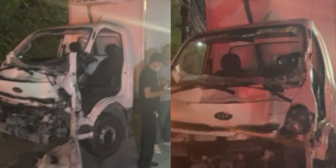 Motorista fica preso às ferragens após c0lisão entre caminhões na zona leste de Manaus