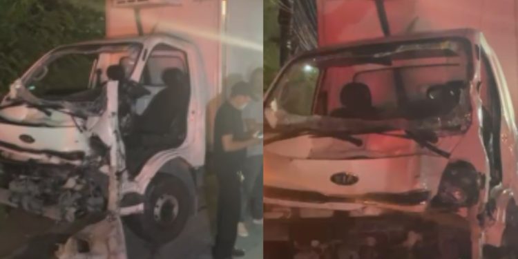 Motorista fica preso às ferragens após c0lisão entre caminhões na zona leste de Manaus