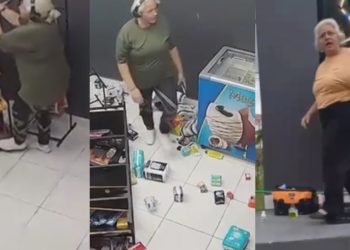 Vídeo: Moradora do Villa Jardim Torquato causa destruição em loja de condomínio e ameaça funcionário: 'toco fogo'