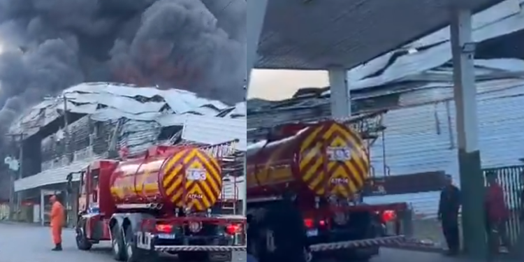 O incêndio ocorreu na hora do almoço. Foto: Reprodução