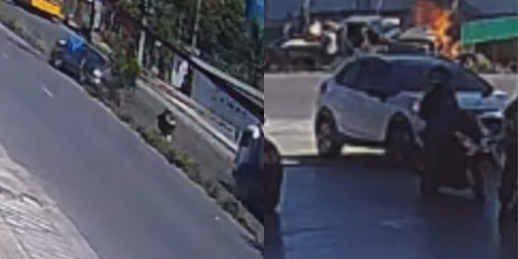 Vídeo mostra picape causando ac1dente onde motociclista m0rr3u carb0niz4d0 em Manaus