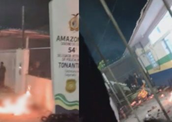 VÍDEO: Homem é l1nch4d0 e incend1ad0 por multidão após invasão a delegacia em Tonantins