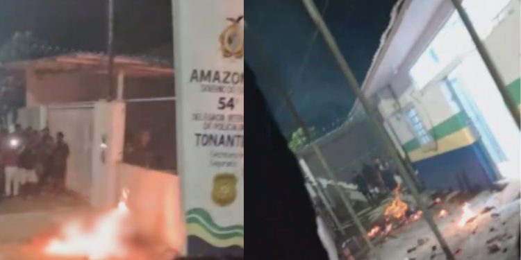 VÍDEO: Homem é l1nch4d0 e incend1ad0 por multidão após invasão a delegacia em Tonantins