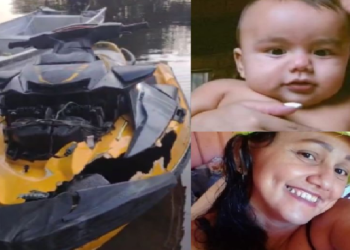 O acidente envolveu o jet ski pilotado pelo empresário Robson Tiradentes. Foto: Reprodução