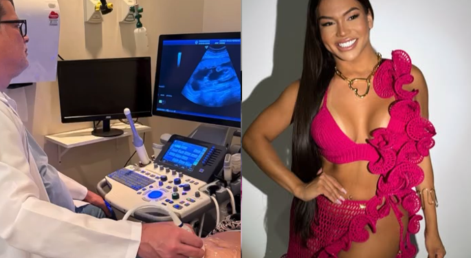 Luanna mostrou que viu as filhas na ultrassom. Foto: Reprodução