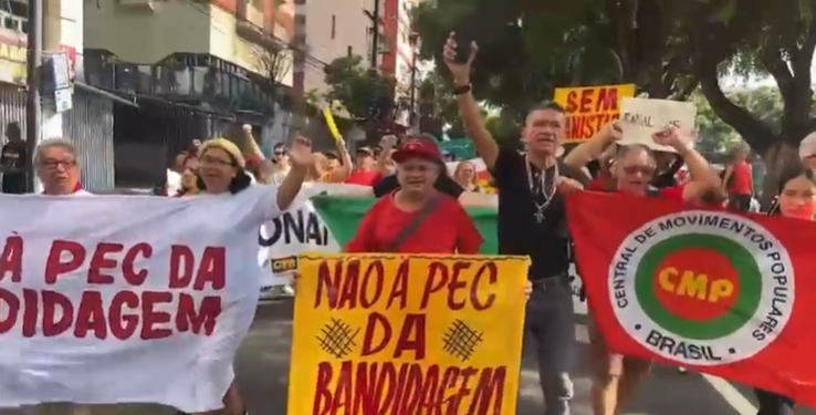 A concentração ocorreu por volta das 8h deste domingo (21). Foto: Reprodução