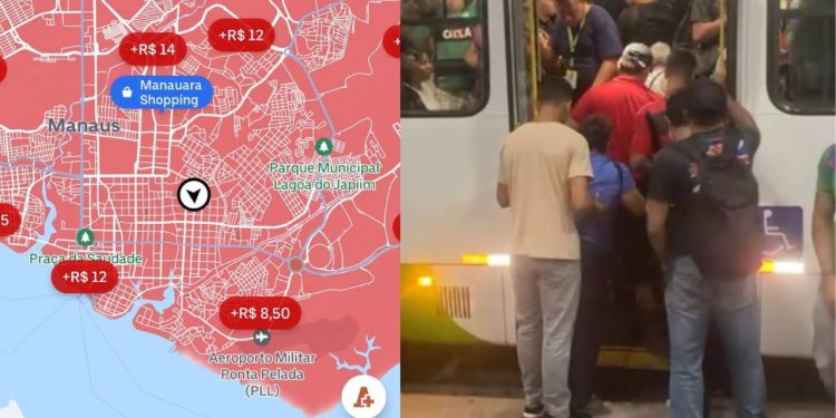 Greve faz preços de aplicativos dispararem e ônibus lotarem em Manaus