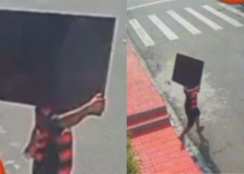 Vídeo: Flamenguista é acusado de furt4r TV de residência no Alvorada; denuncie
