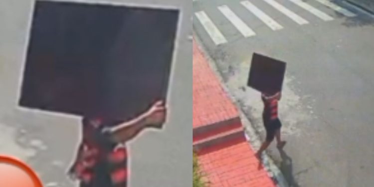 Vídeo: Flamenguista é acusado de furt4r TV de residência no Alvorada; denuncie