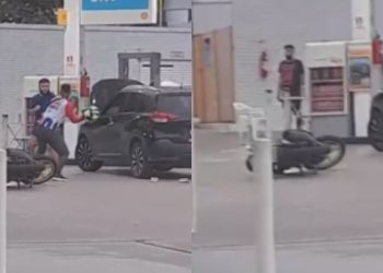 Veja: Discussão entre motoqueiro e motorista termina em brig4 em Manaus