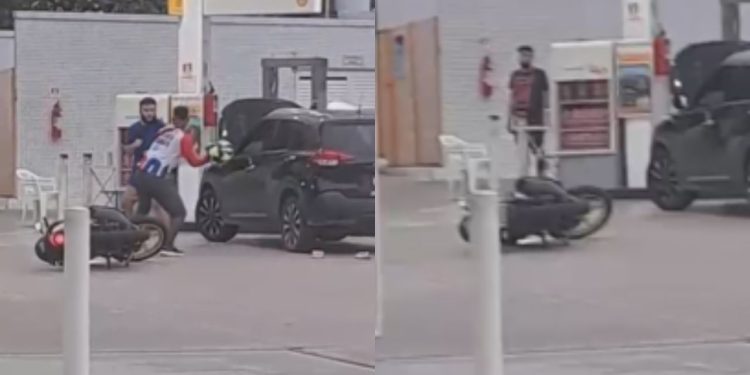 Veja: Discussão entre motoqueiro e motorista termina em brig4 em Manaus