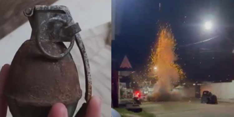 Vídeo: Mulher segura granada na mão após achar em lixeira de kitnet em Manacapuru