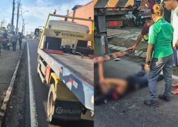 O acidente ocorreu no bairro Coroado e mobilizou equipes de socorro e agentes de trânsito. Foto: Reprodução