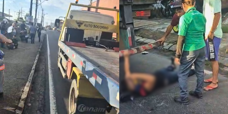 O acidente ocorreu no bairro Coroado e mobilizou equipes de socorro e agentes de trânsito. Foto: Reprodução