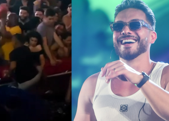 A situação aconteceu na hora do show de Wesley Safadão. Foto: Reprodução