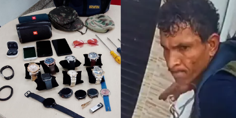 O apoio da população, por meio das denúncias, foi primordial para que o infrator pudesse ser localizado. Foto: Erlon Rodrigues e Divulgação/PC-AM