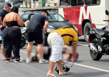 O Serviço de Atendimento Móvel de Urgência (Samu) prestou os primeiros cuidados no local. Foto: Reprodução