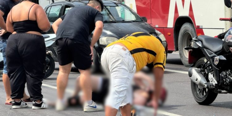 O Serviço de Atendimento Móvel de Urgência (Samu) prestou os primeiros cuidados no local. Foto: Reprodução