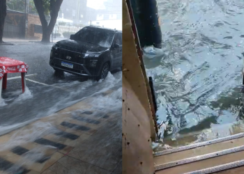 Vias públicas transformaram-se em verdadeiros rios. Foto: Reprodução