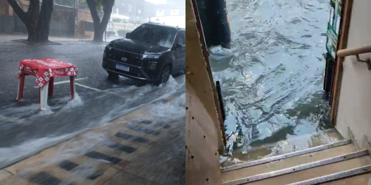 Vias públicas transformaram-se em verdadeiros rios. Foto: Reprodução