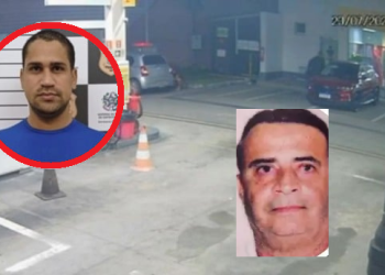 O corpo foi encontrado dentro do carro em um posto de combustível. Foto: Reprodução