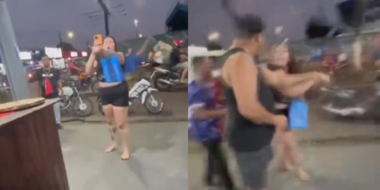 Vídeo: Mulher em surt0 causa confusão em pizzaria de Parintins: 'Esse homem aqui me bateu'