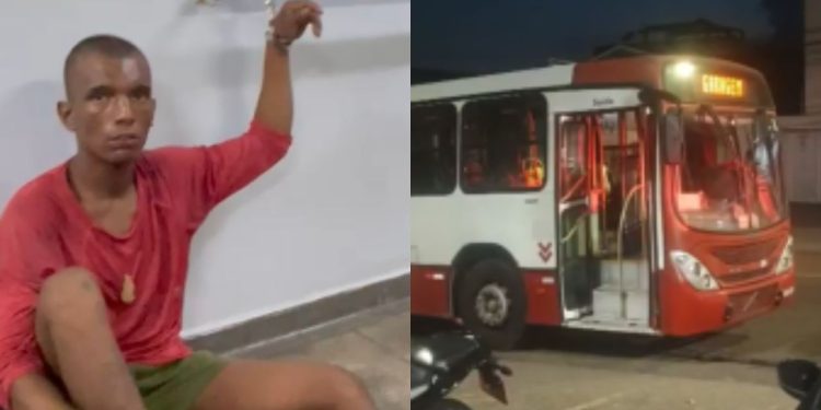 Homem é preso com f4ca em ônibus e diz que era porque tinha comido carne assada em Manaus