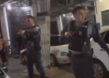 Vídeo: Policial da 8ª Cicom é cercado e h0stilizado por moradores na Compensa: 'vai atir4r em nós?'