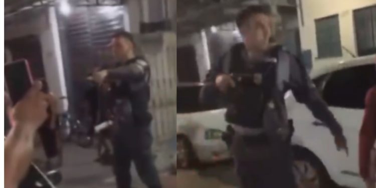 Vídeo: Policial da 8ª Cicom é cercado e h0stilizado por moradores na Compensa: 'vai atir4r em nós?'
